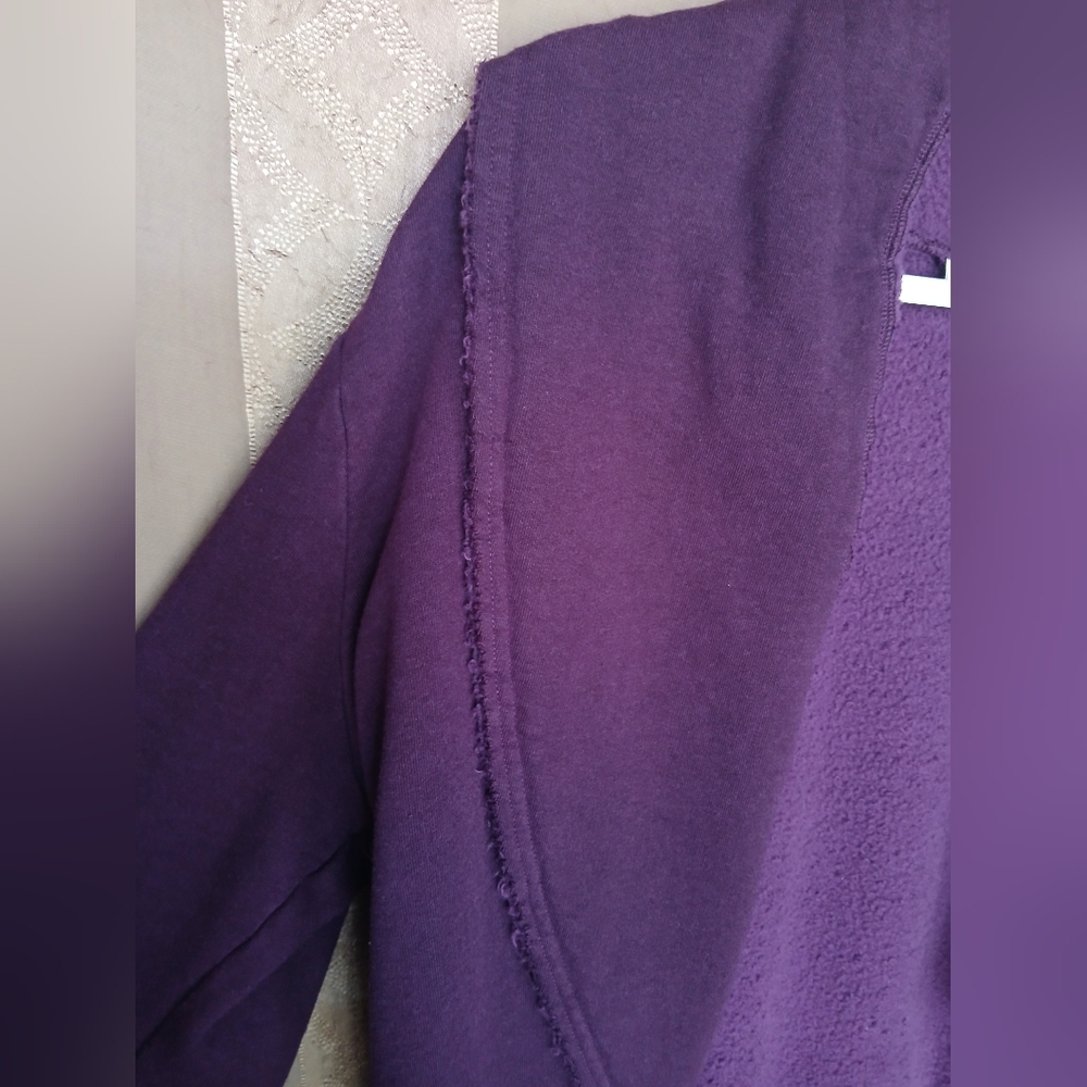 🏷️ Bryn Walker Women's Top Purple Open Front Sweater Cardigan #0306 - Picture 10 of 12